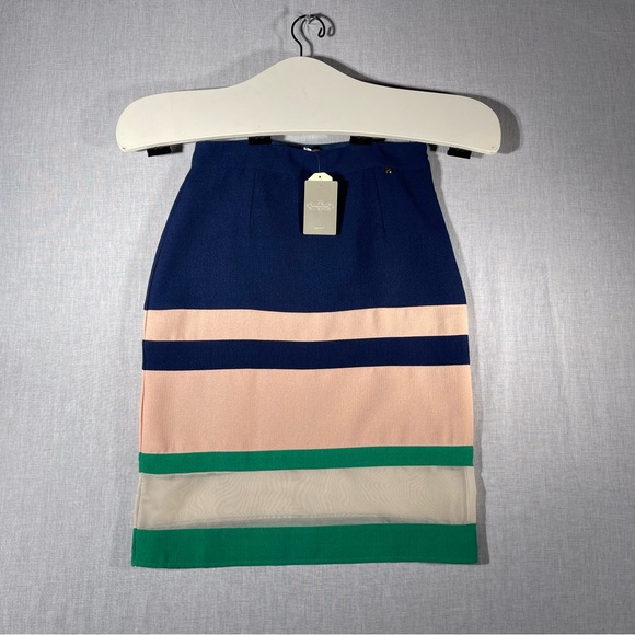 Anthropologie Harlyn Skirt Navy Green Size Small See Through NEW with Tags - Picture 1 of 9